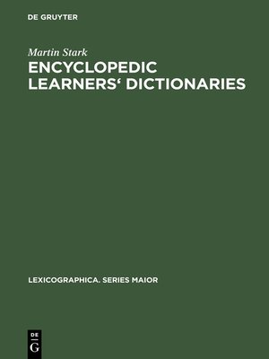 cover image of Encyclopedic Learners' Dictionaries